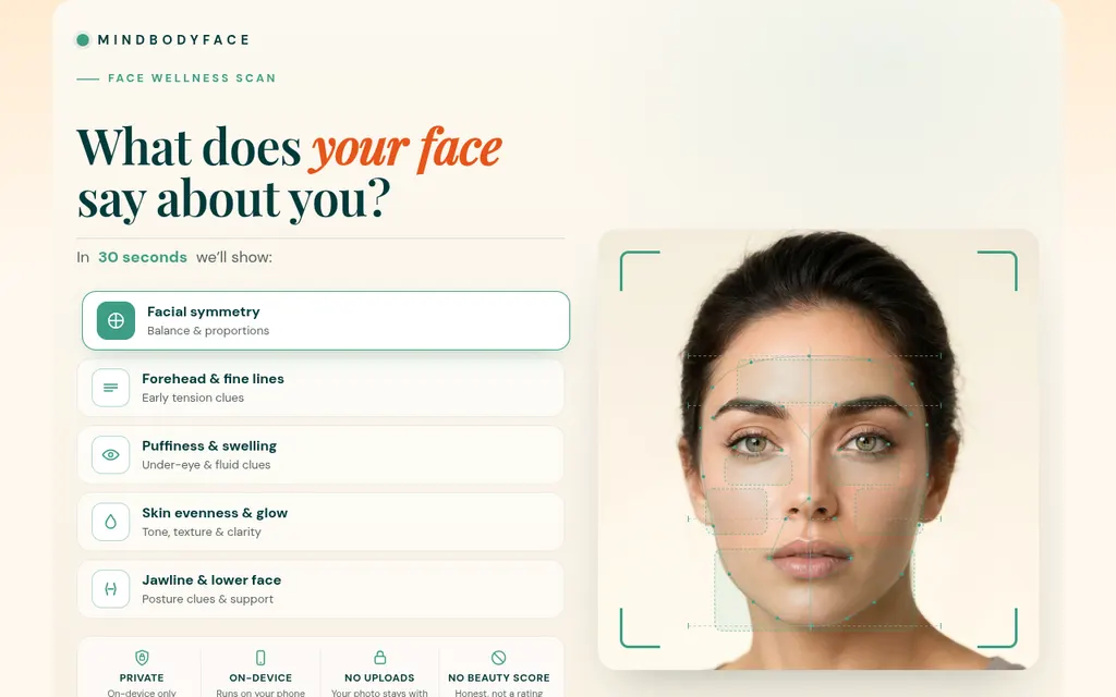 Скриншот сайта Face Wellness Scan