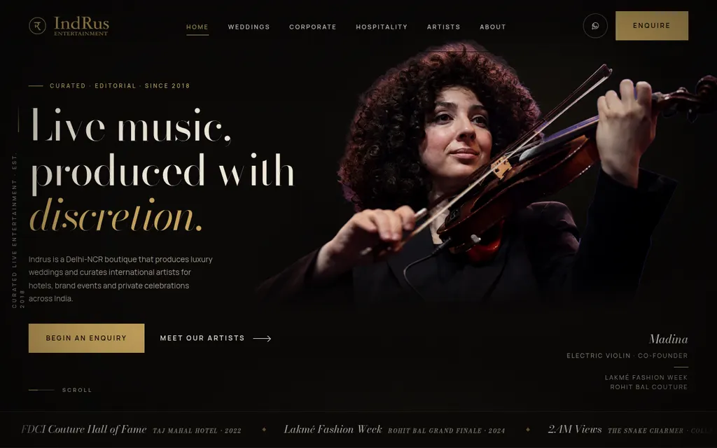 Скриншот сайта Indrus Entertainment