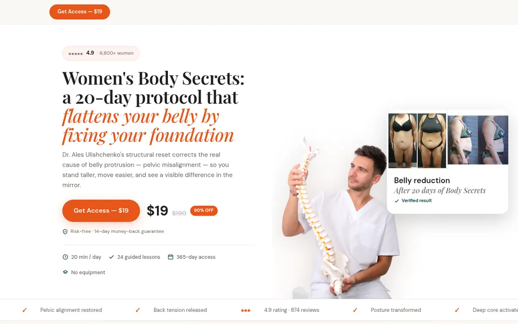 Скриншот сайта Women's Body Secrets